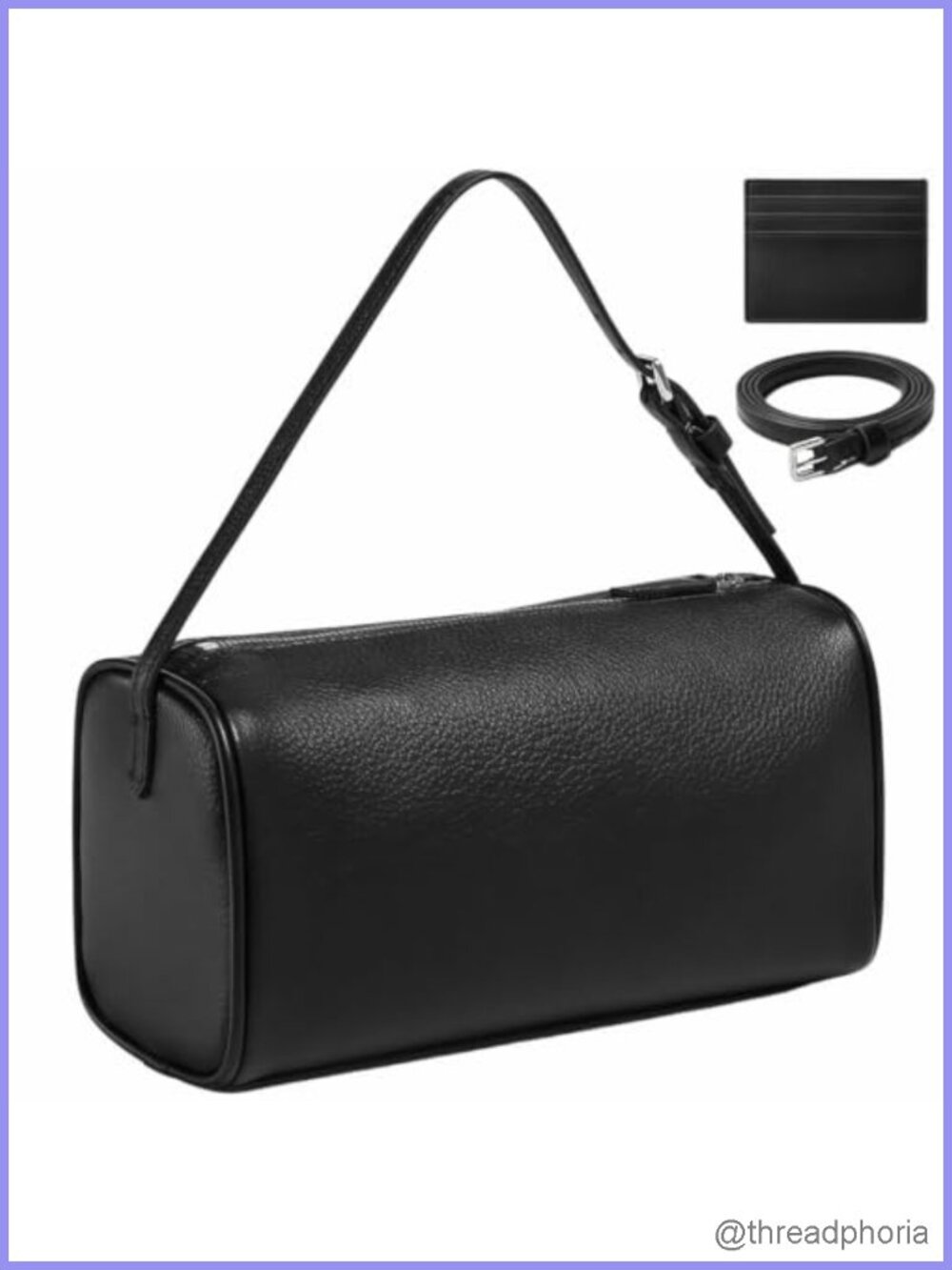 Genuine Leather Crossbody Bag, Cylinder Shoulder Purse, Adjustable Strap